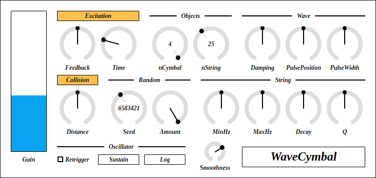 Image of WaveCymbal graphical user interface.